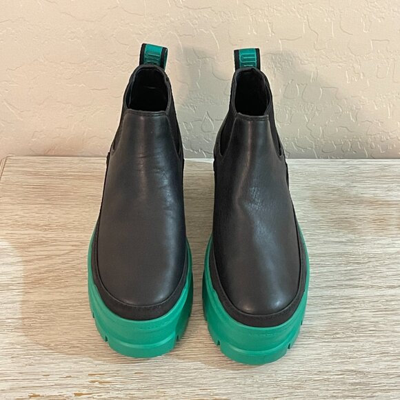 New UGG Merina 7 Boots Bootie Black Emerald Green Platform Ankle - Picture 4 of 16